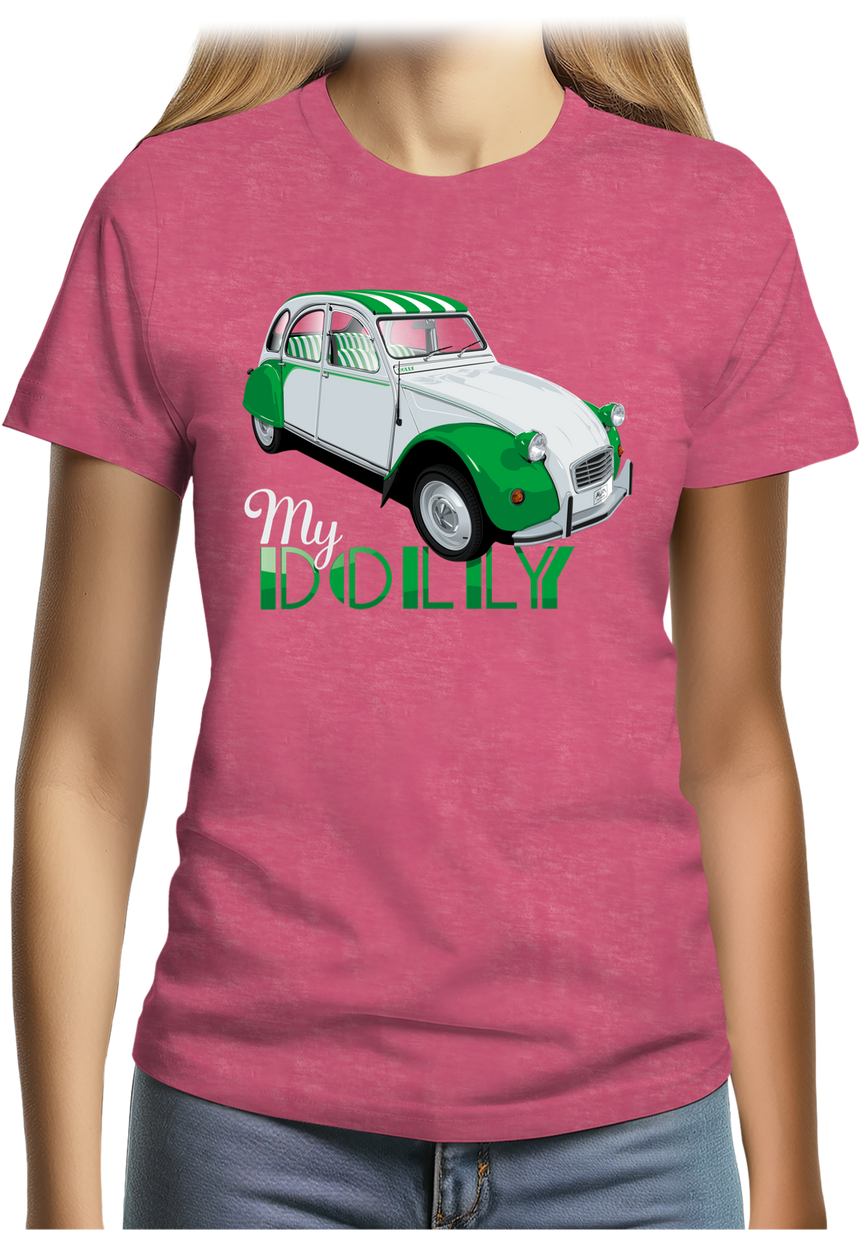 T-Shirt Femme Voiture 2CV série spéciale bicolore