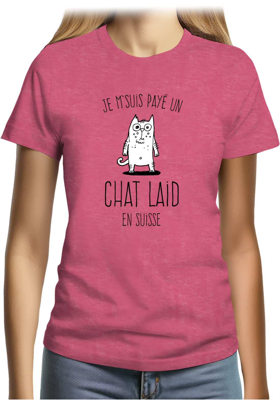 T-Shirt Femme Un chat laid en suisse