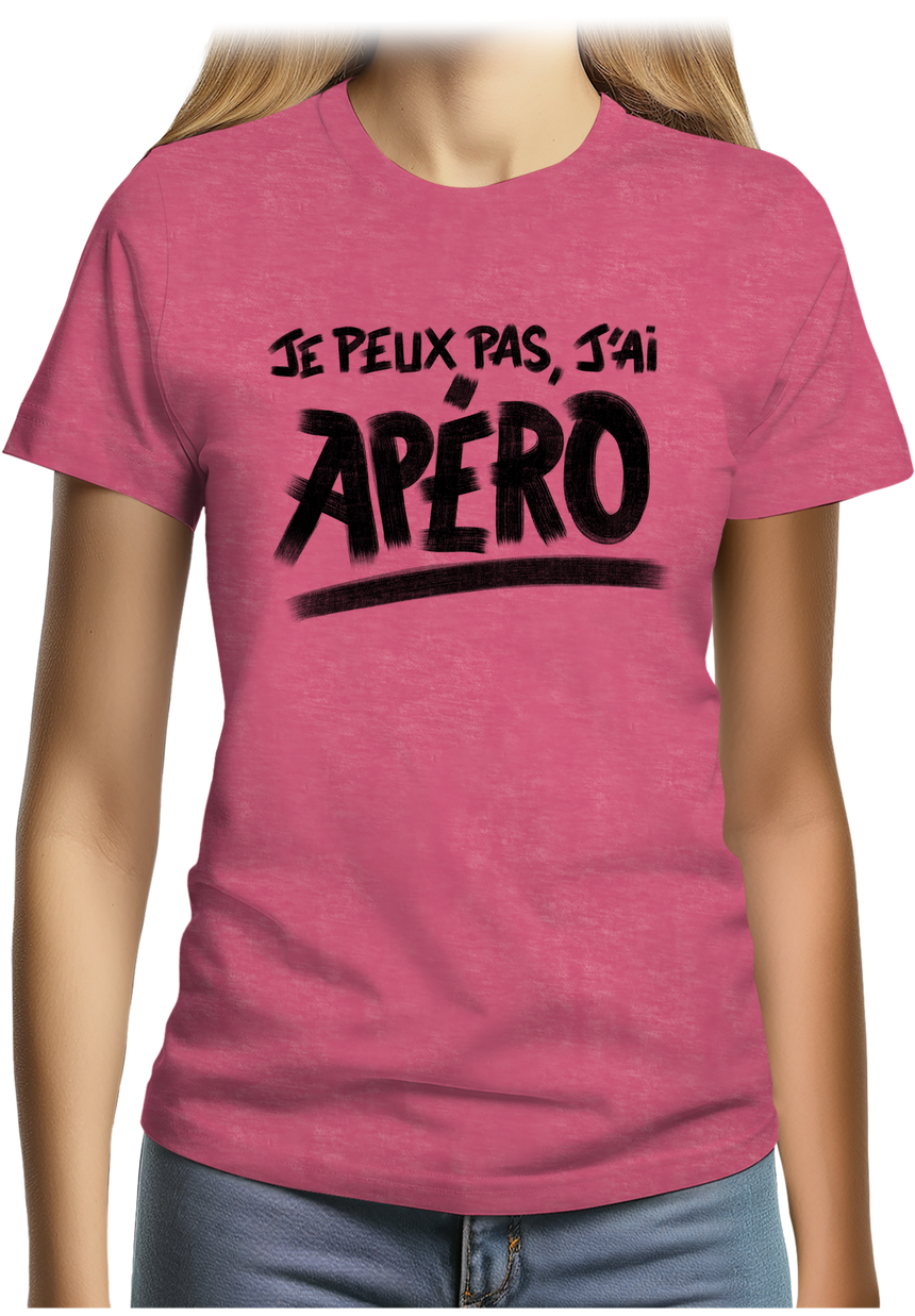 T-Shirt Femme Je peux pas, j'ai apéro