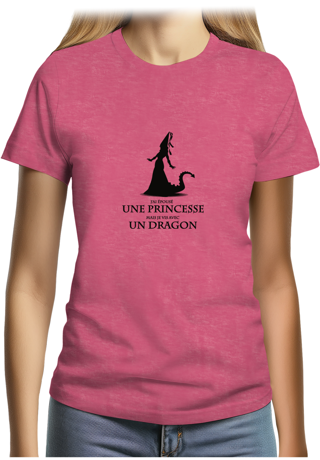 T-Shirt Femme D'épouser une princesse à vivre avec un dragon