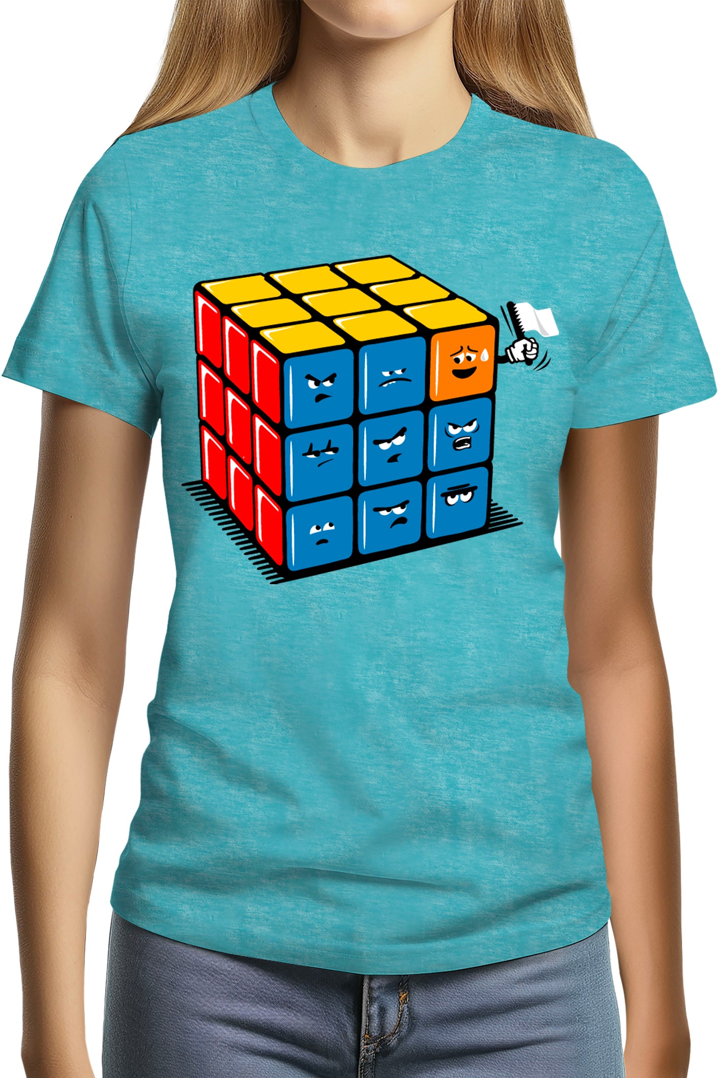 T-Shirt Femme Ruby cube avec drapeau