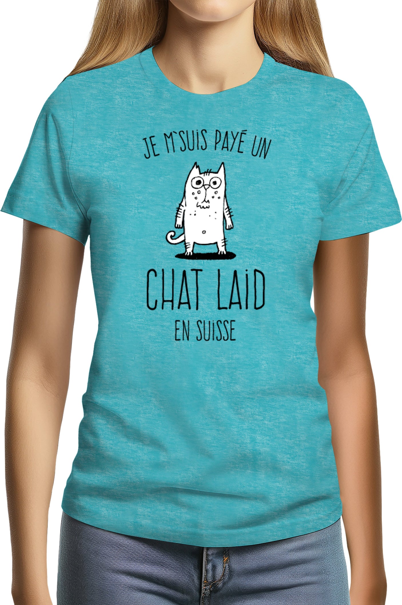 T-Shirt Femme Un chat laid en suisse