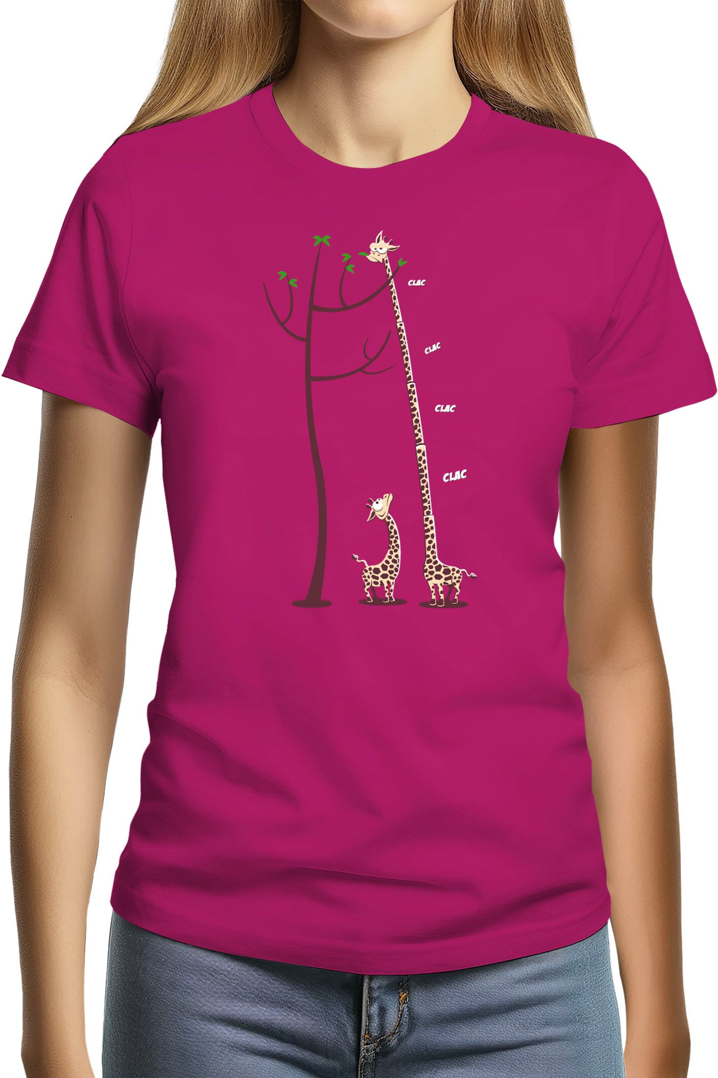 T-Shirt Femme Girafe dépliable