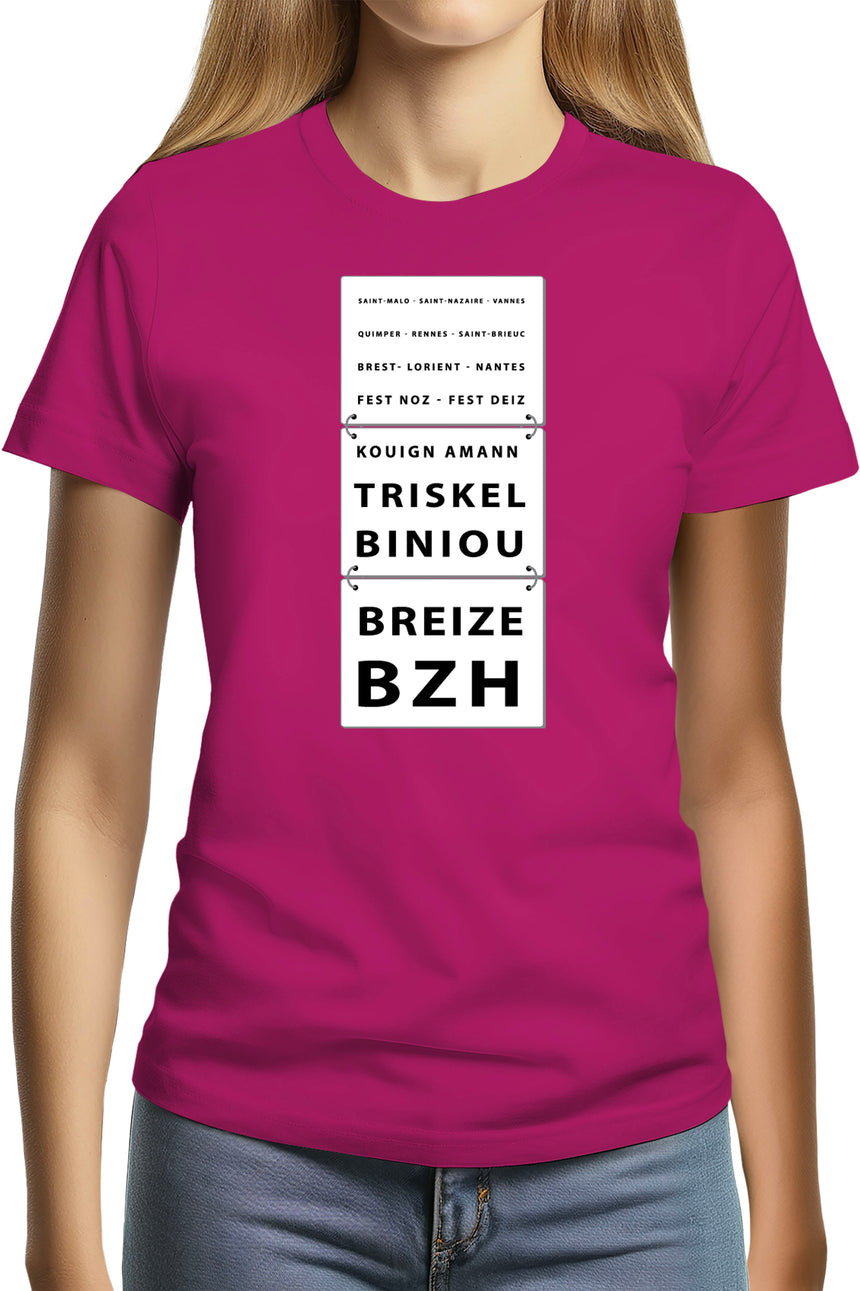 T-Shirt Femme Test acuité visuelle made in Bretagne