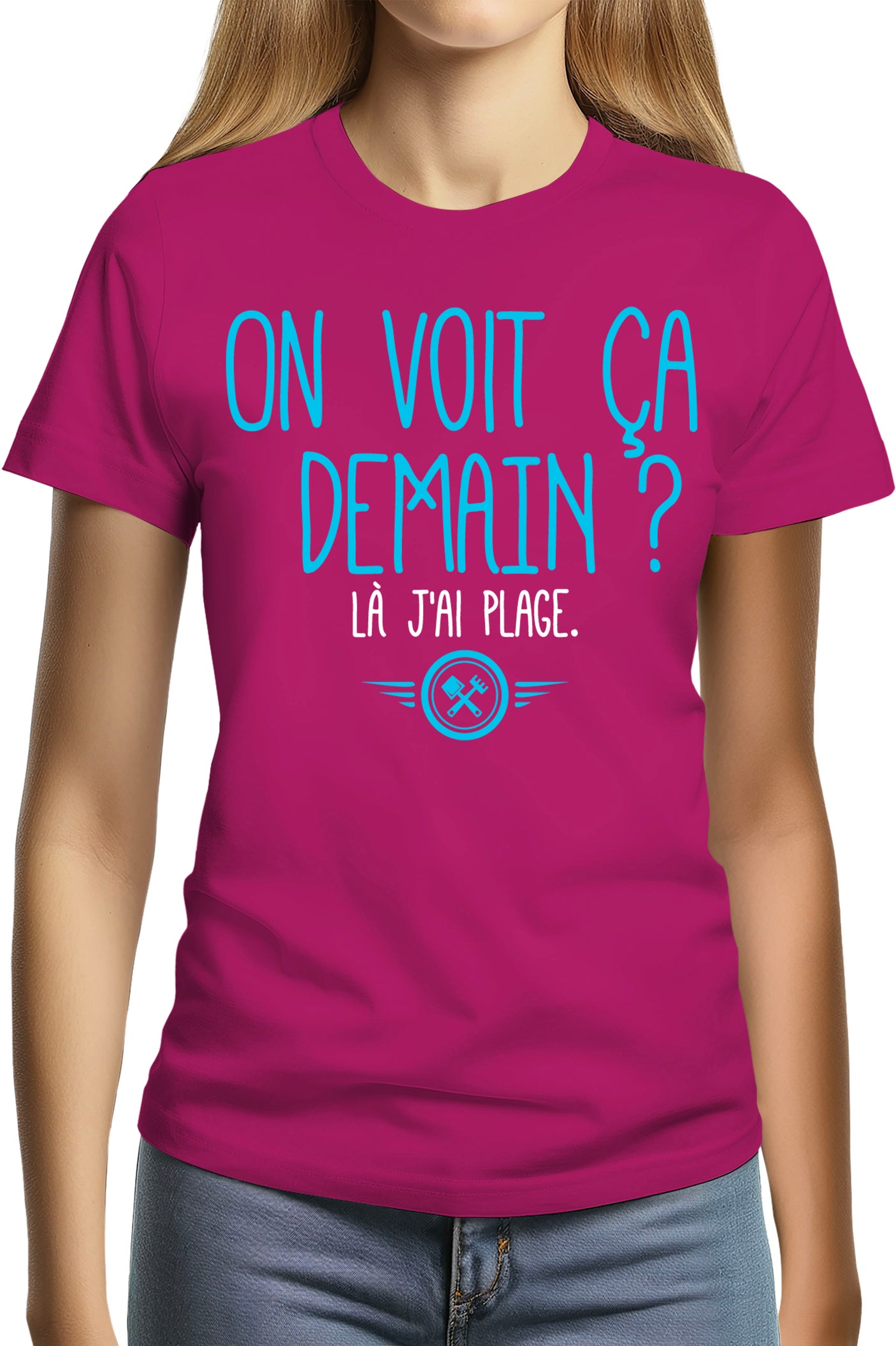T-Shirt Femme On voit ça demain ? Là j'ai plage
