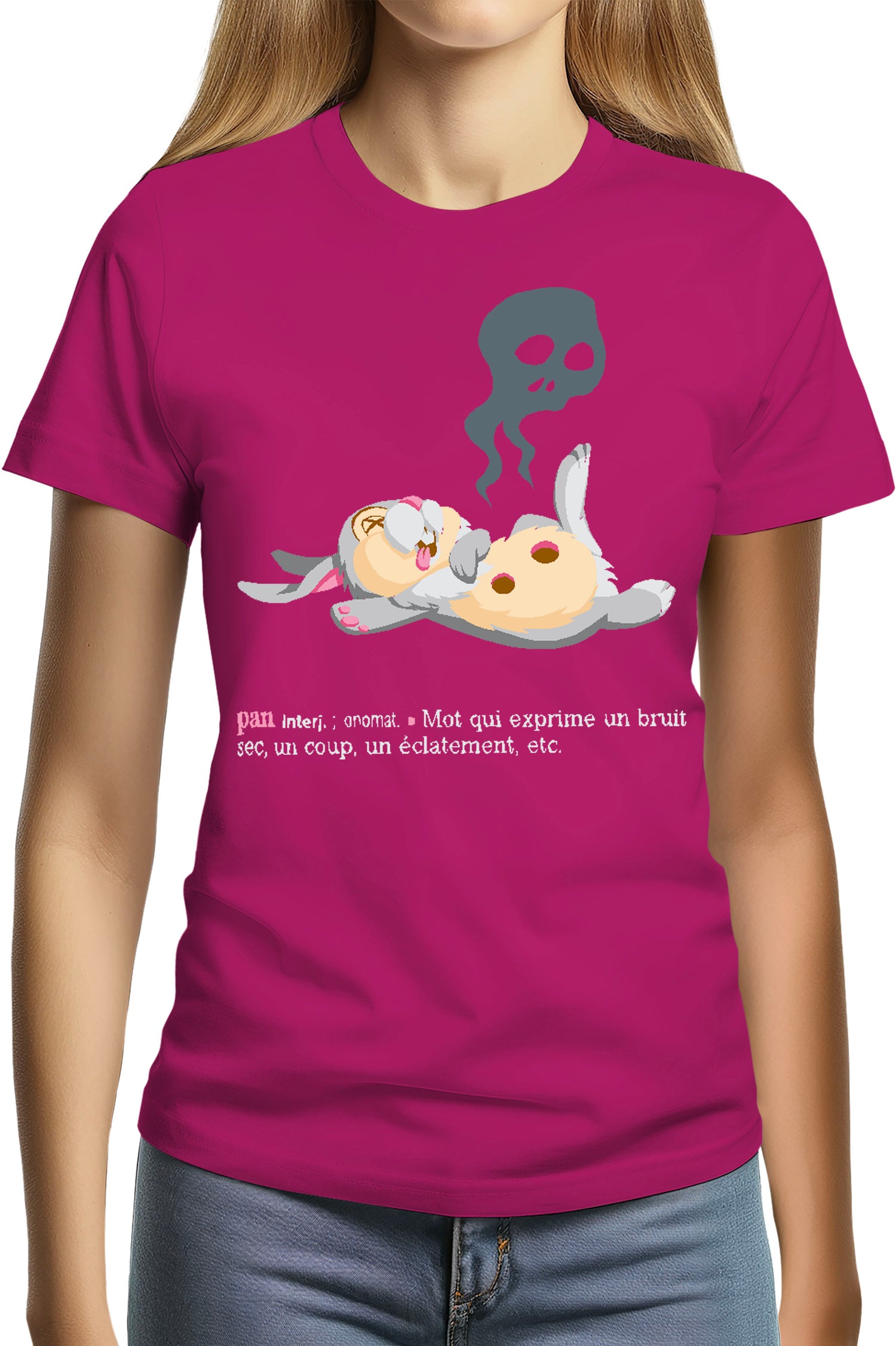 T-Shirt Femme Pan ! Lapin Couche