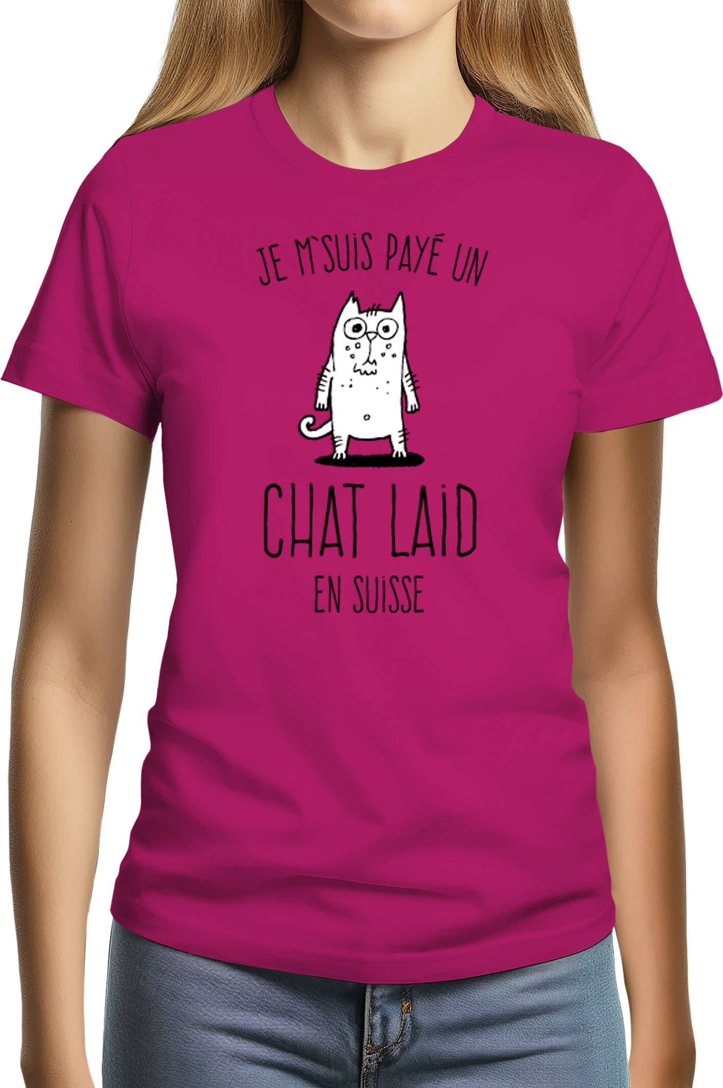 T-Shirt Femme Un chat laid en suisse