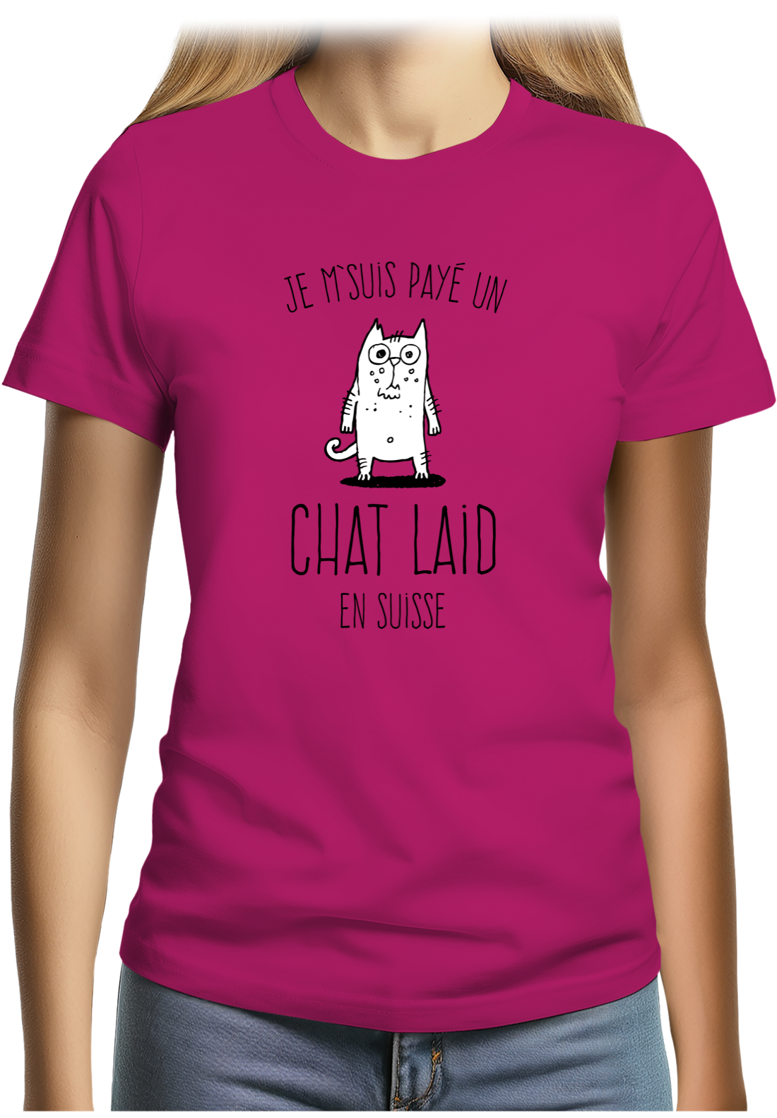 T-Shirt Femme Un chat laid en suisse