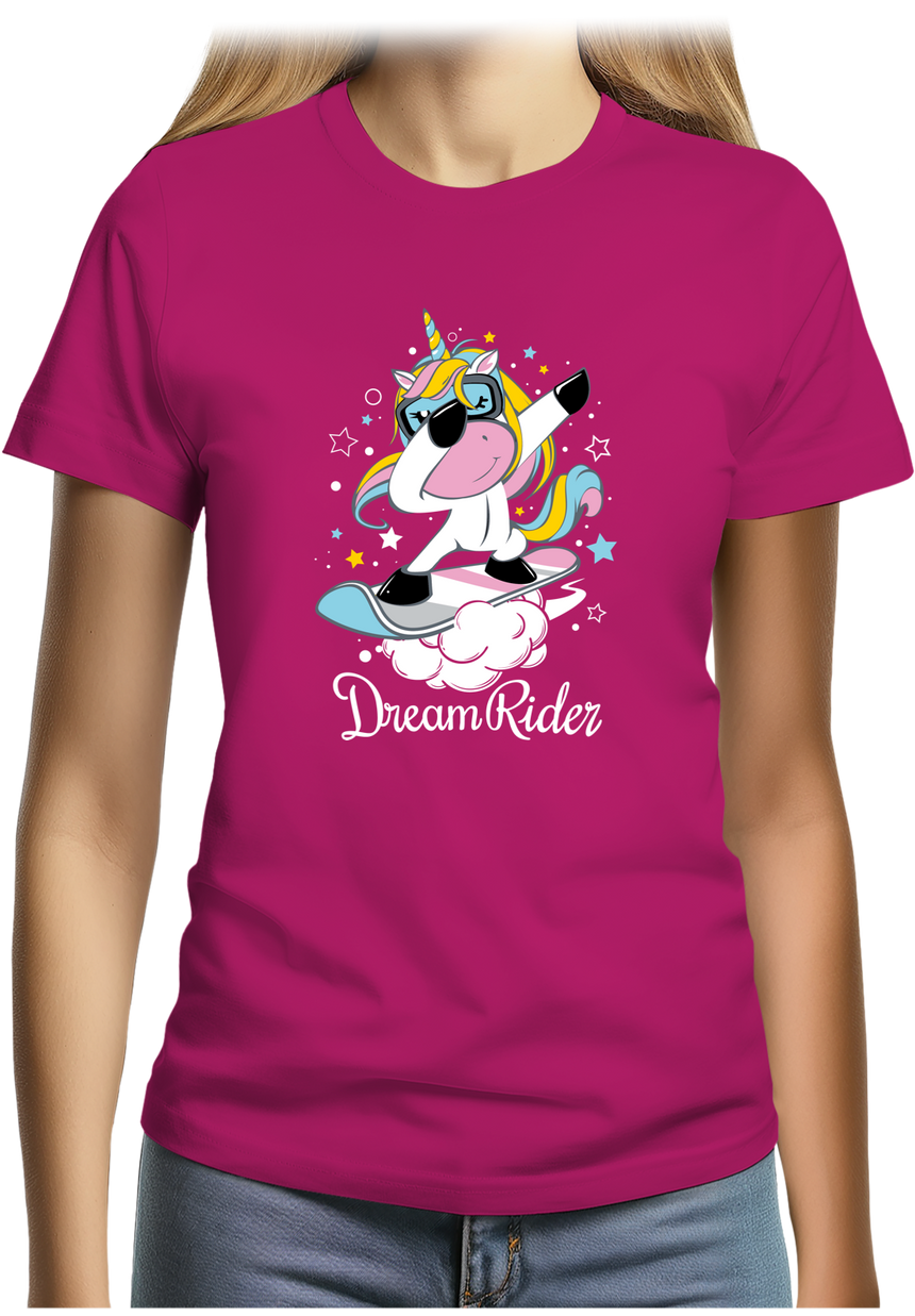 T-Shirt Femme Licorne en surf qui dab