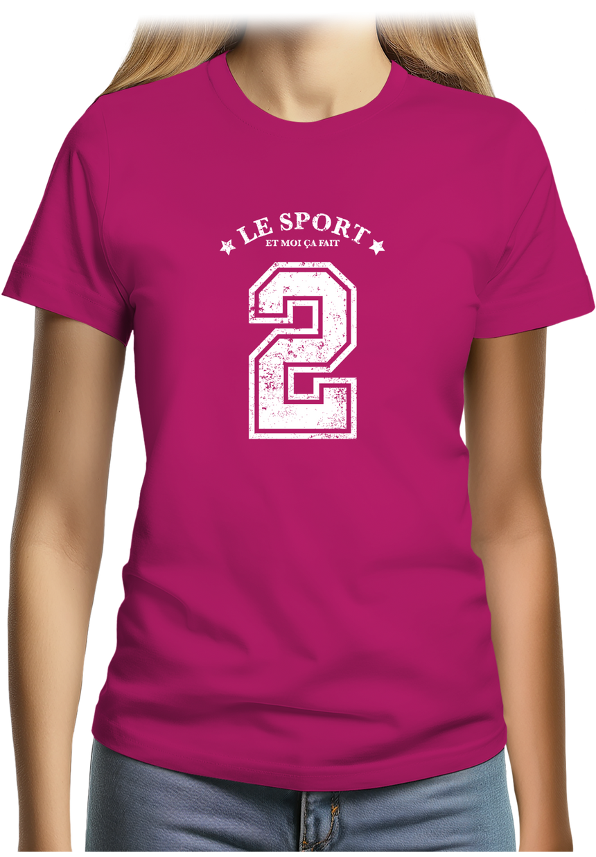 T-Shirt Femme Le sport et moi ça fait 2
