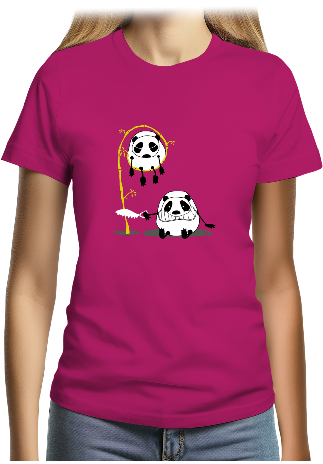 T-Shirt Femme Panda et bambou