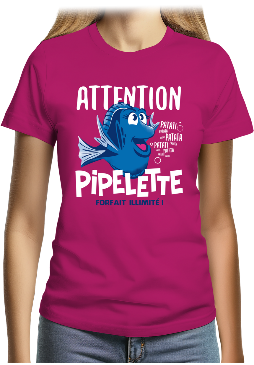 T-Shirt Femme Attention Dory poisson pipelette