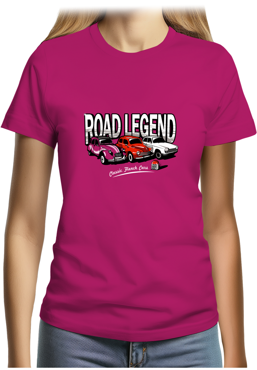 T-Shirt Femme Voiture Road Legend