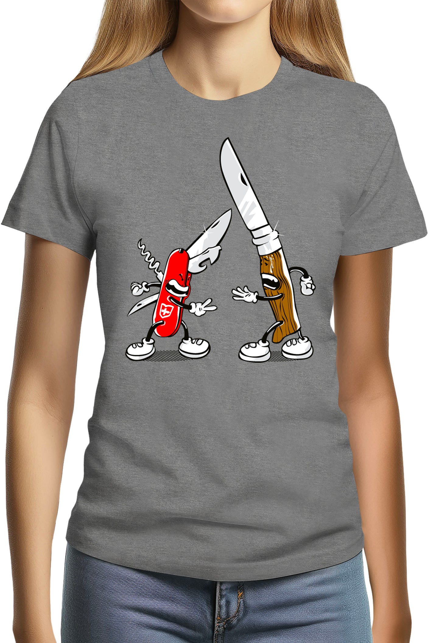 T-Shirt Femme Shifumi couteaux Suisse et Opinel