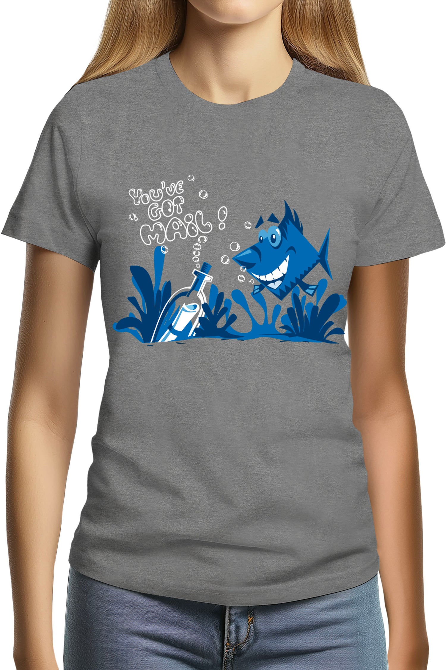 T-Shirt Femme Bouteille à la mer poisson