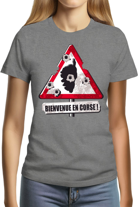 T-Shirt Femme Bienvenue en Corse impact