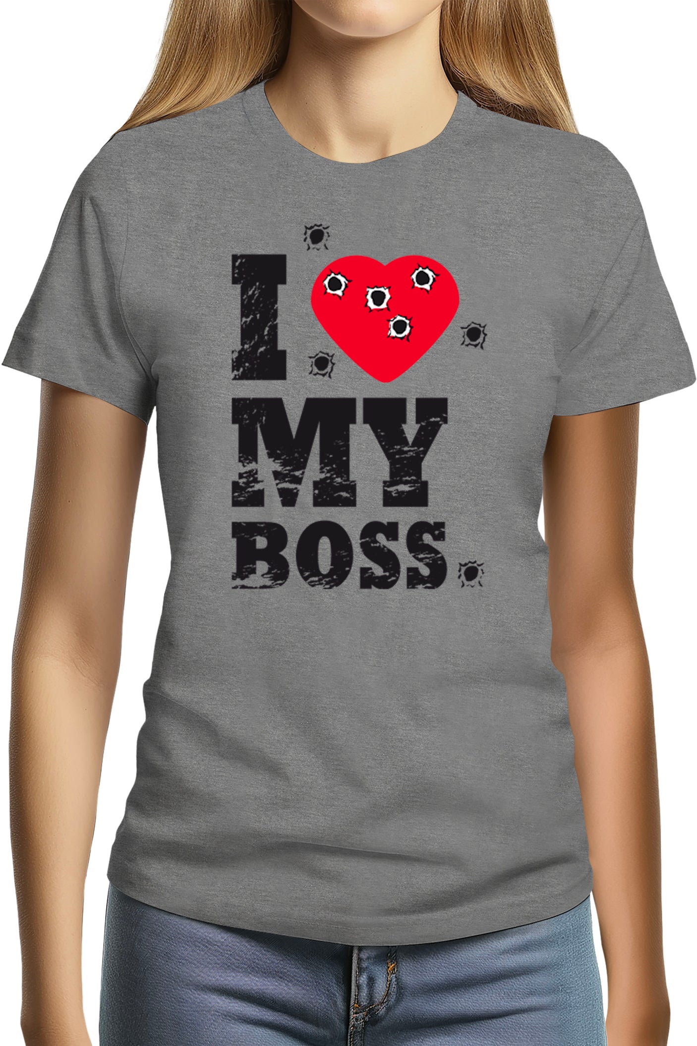 T-Shirt Femme I Love My Boss cible de tire