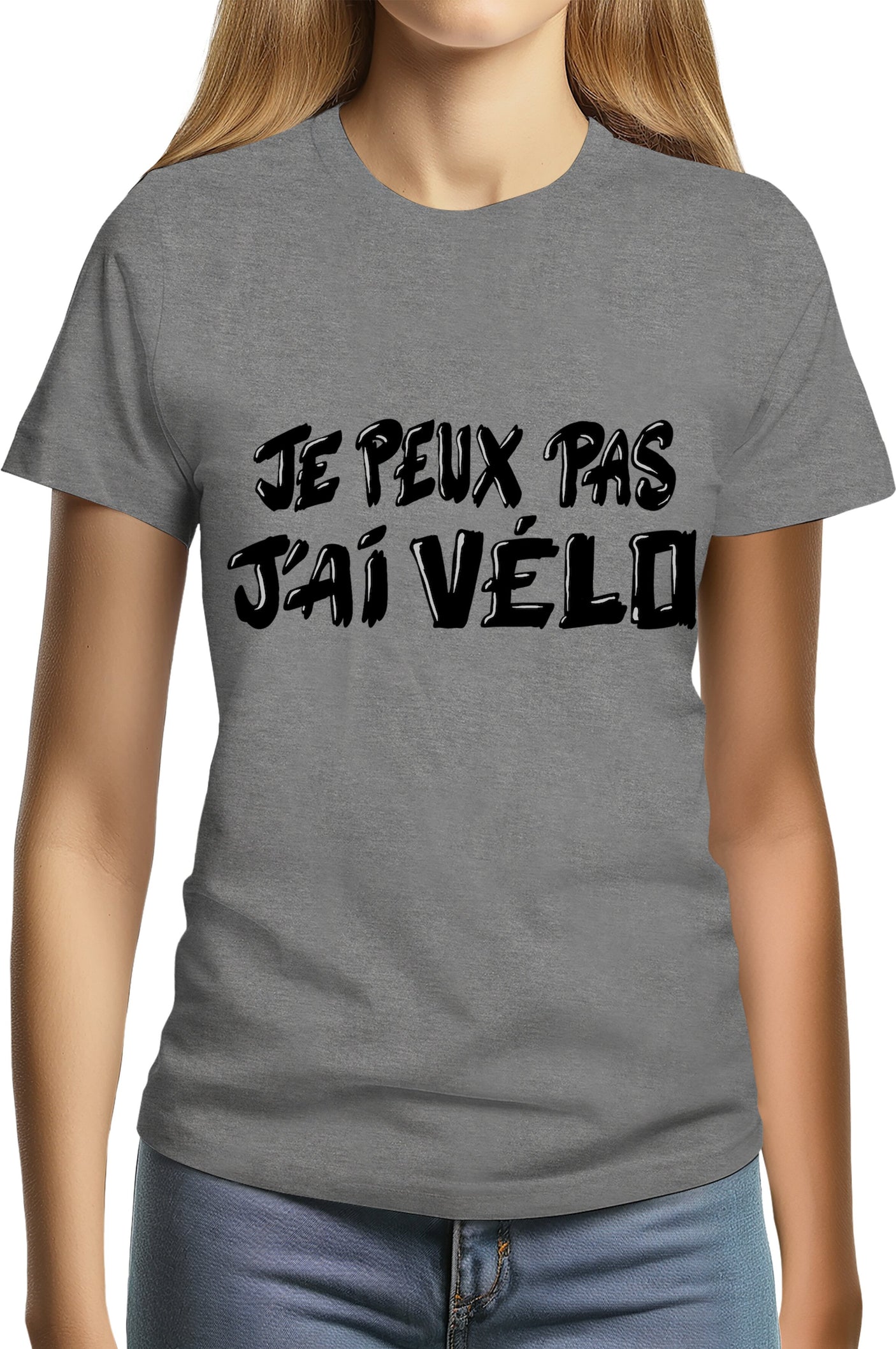 T-Shirt Femme Je peux pas, j'ai vélo