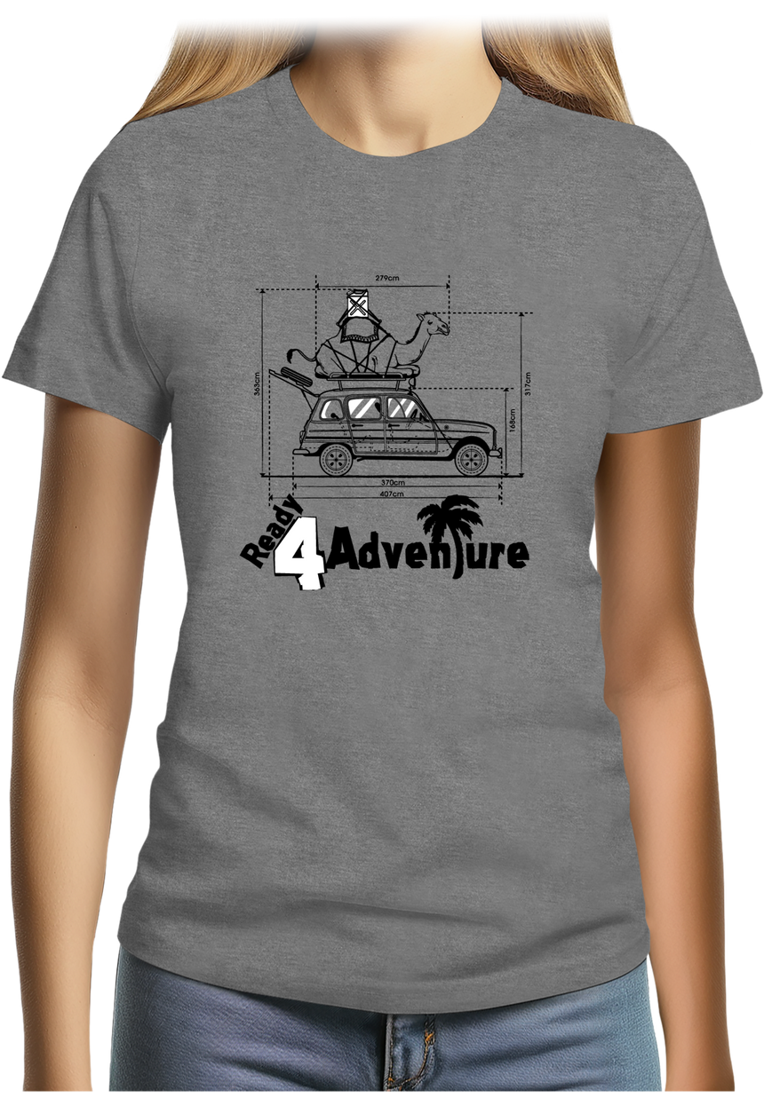 T-Shirt Femme Voiture 4L Trophy avec chameau
