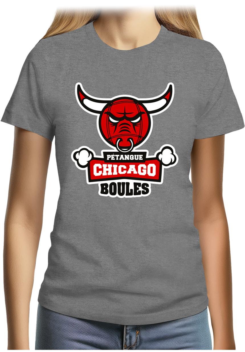 T-Shirt Femme Pétanque Chicago Boules