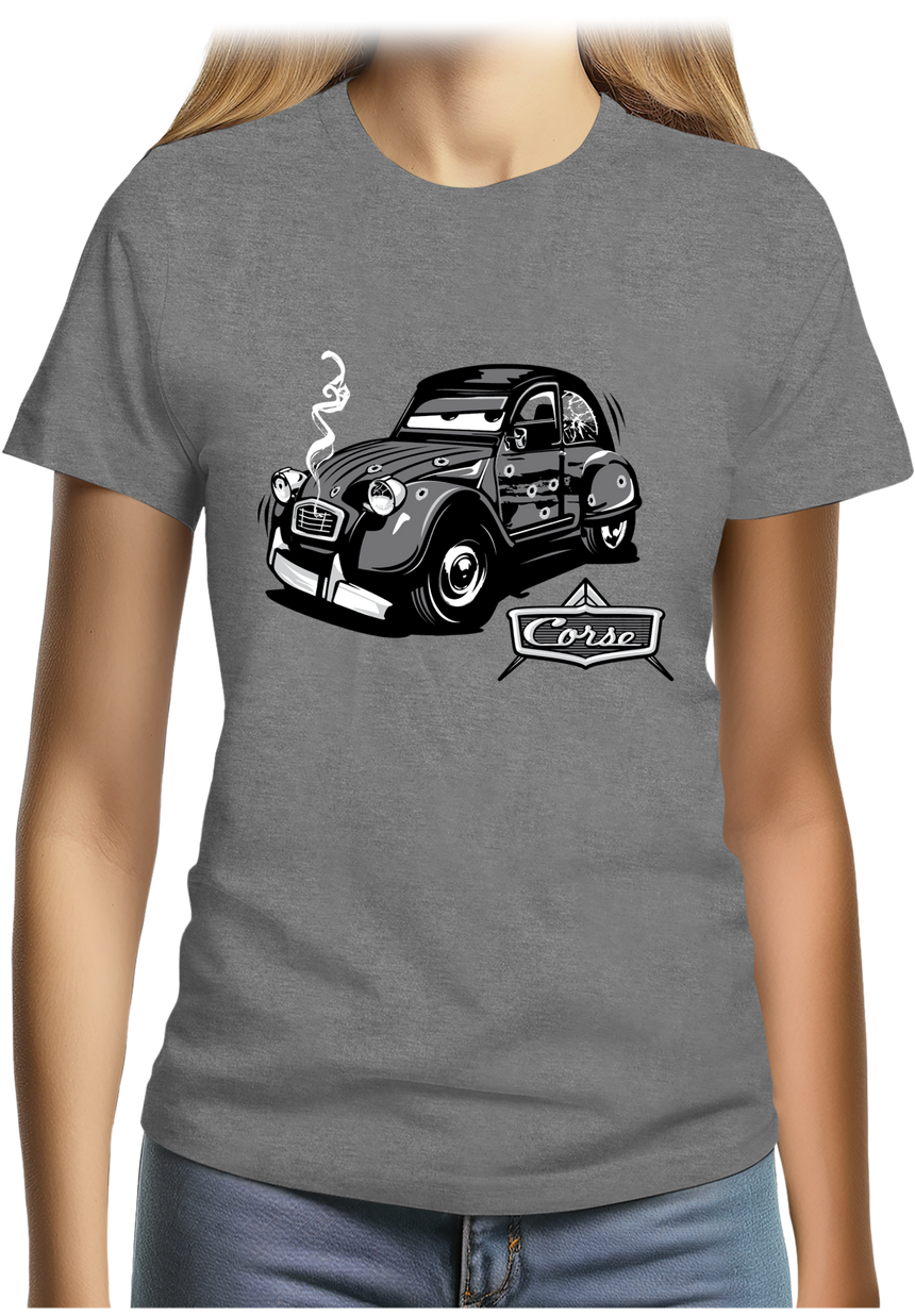 T-Shirt Femme Voiture 2CV made in Corse