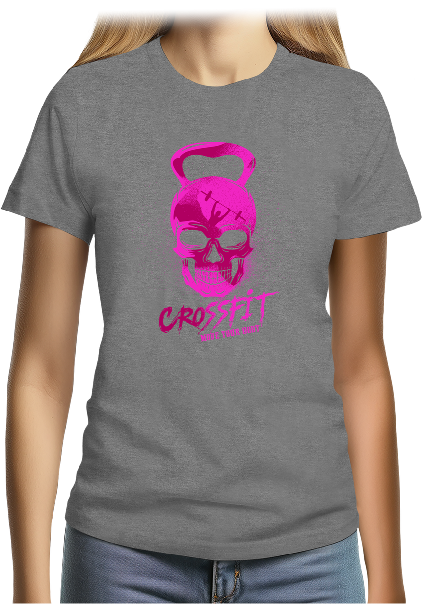 T-Shirt Femme Crossfit poids fluo