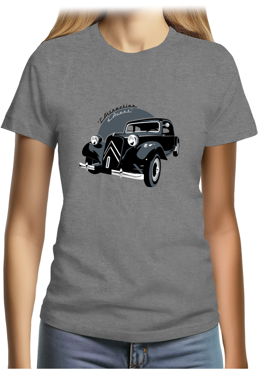 T-Shirt Femme Voiture La Traction, l'attraction d'avant