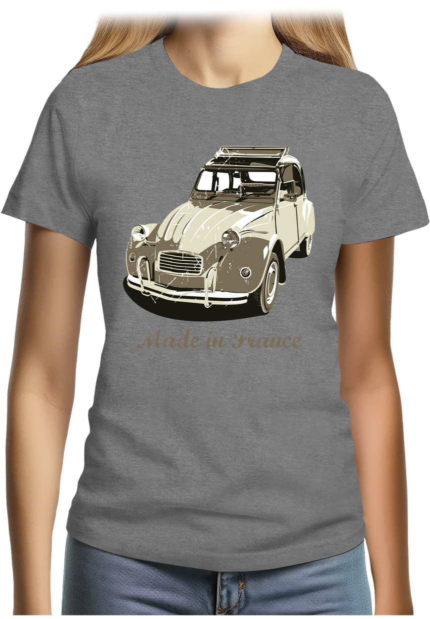 T-Shirt Femme Voiture 2CV fabriqué en France