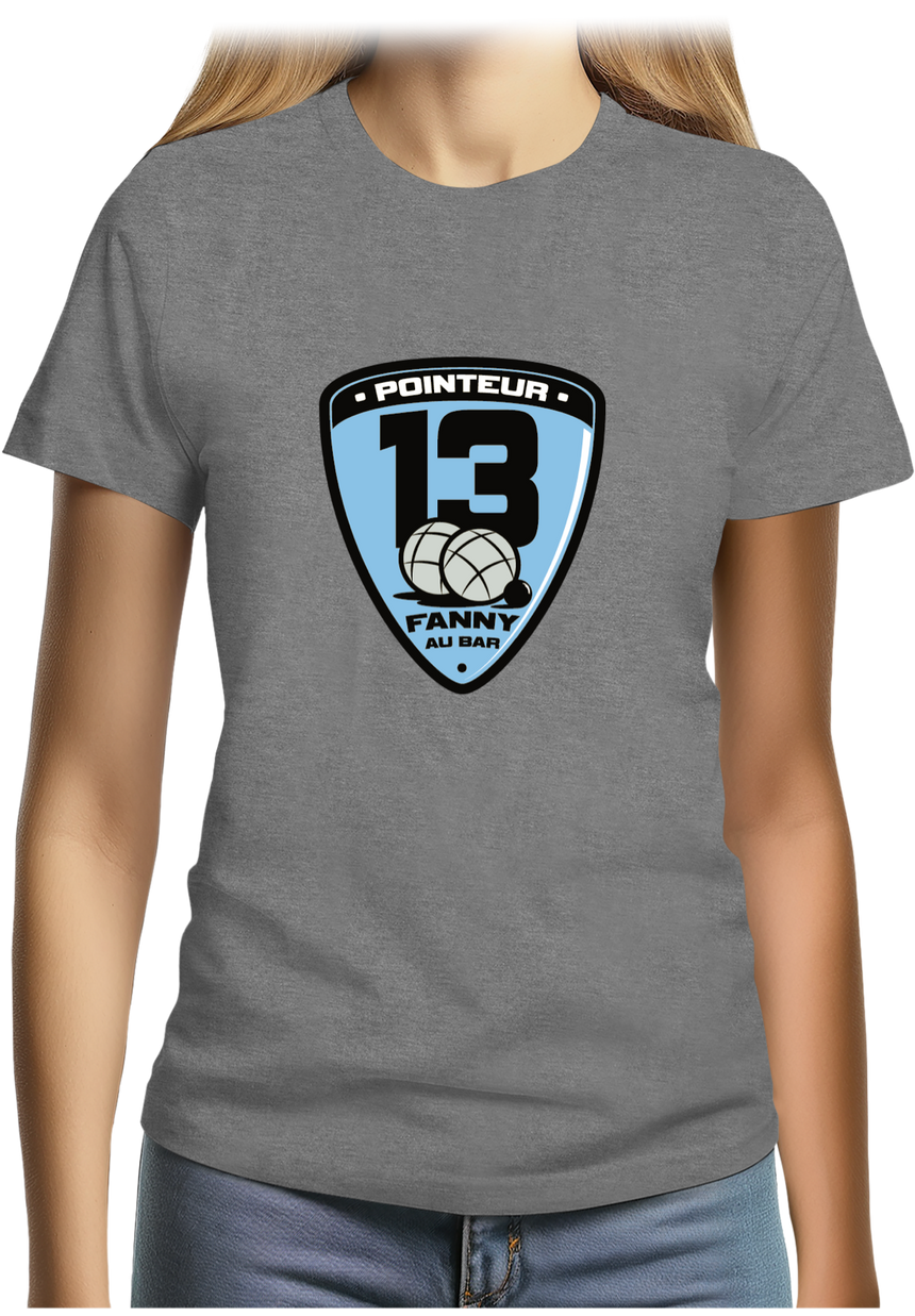 T-Shirt Femme Fanny au bar, Pointeur Pétanque