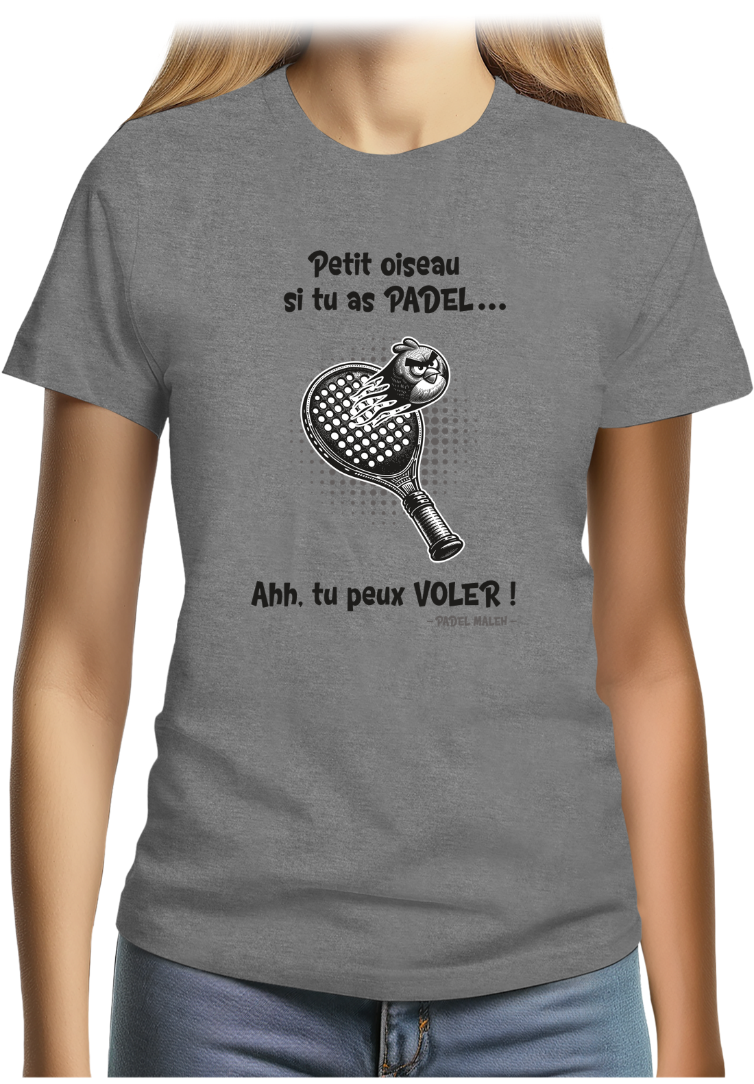 T-Shirt Femme Padel avec l'oiseau énervé