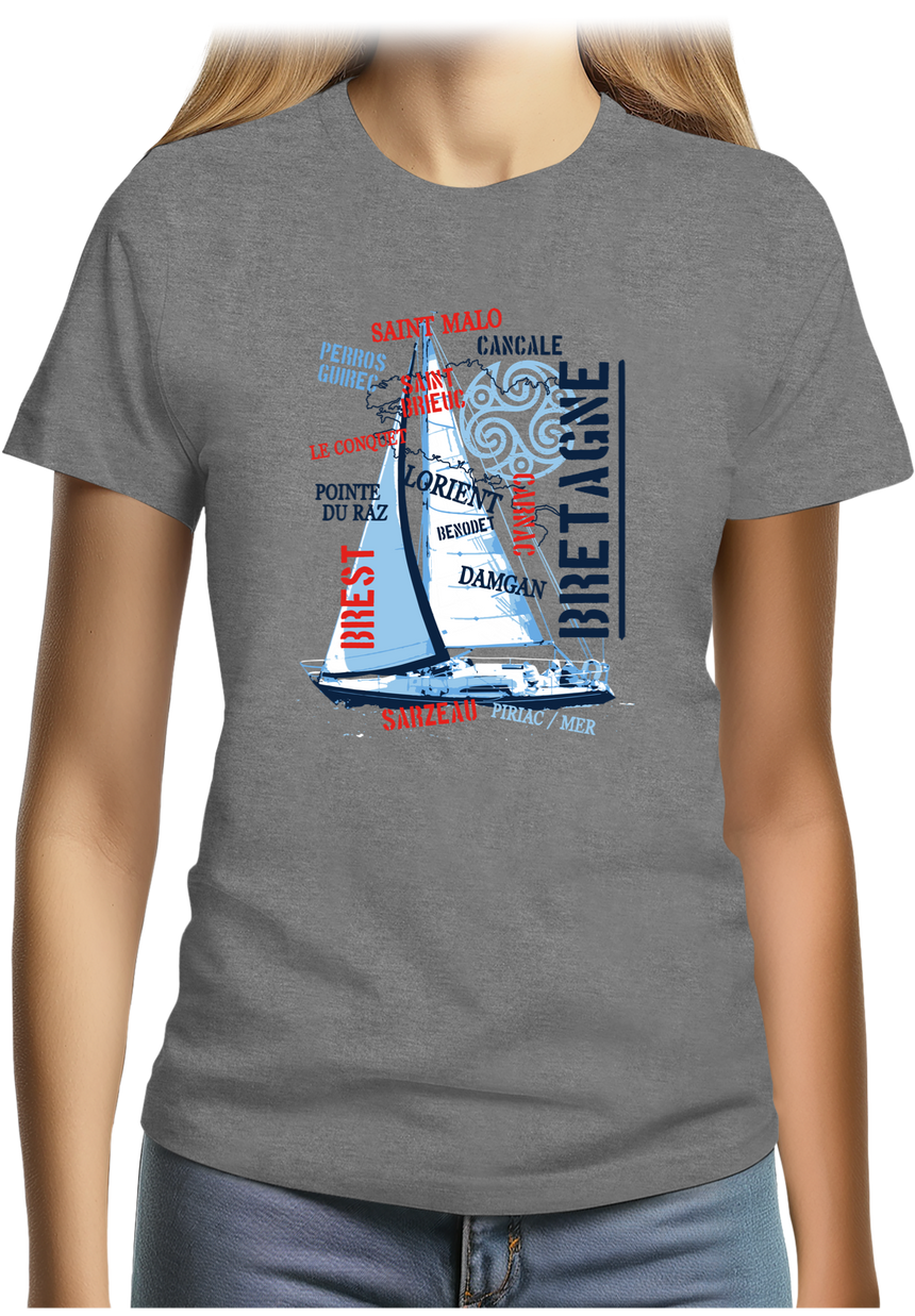 T-Shirt Femme Voilier bretagne