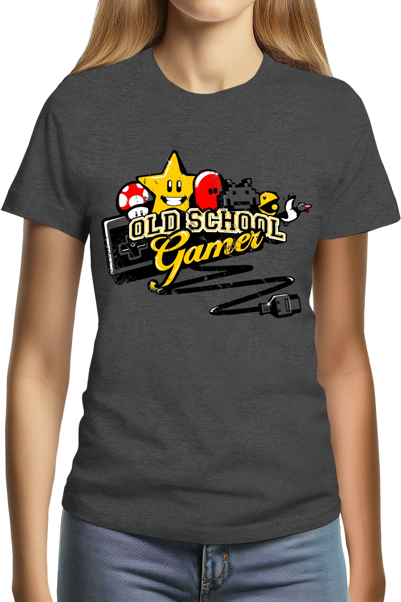T-Shirt Femme Old School Gamer Vintage