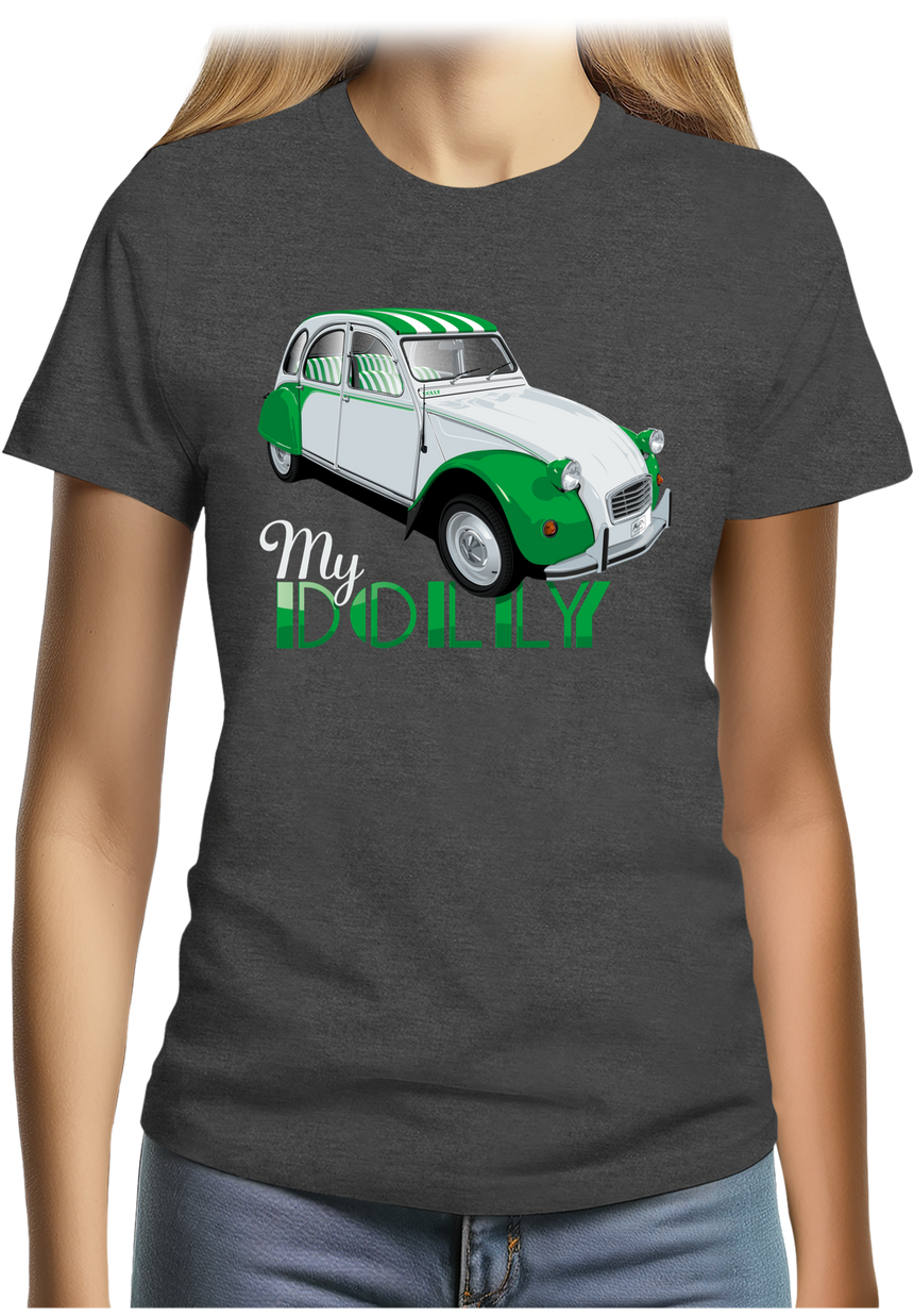 T-Shirt Femme Voiture 2CV série spéciale bicolore