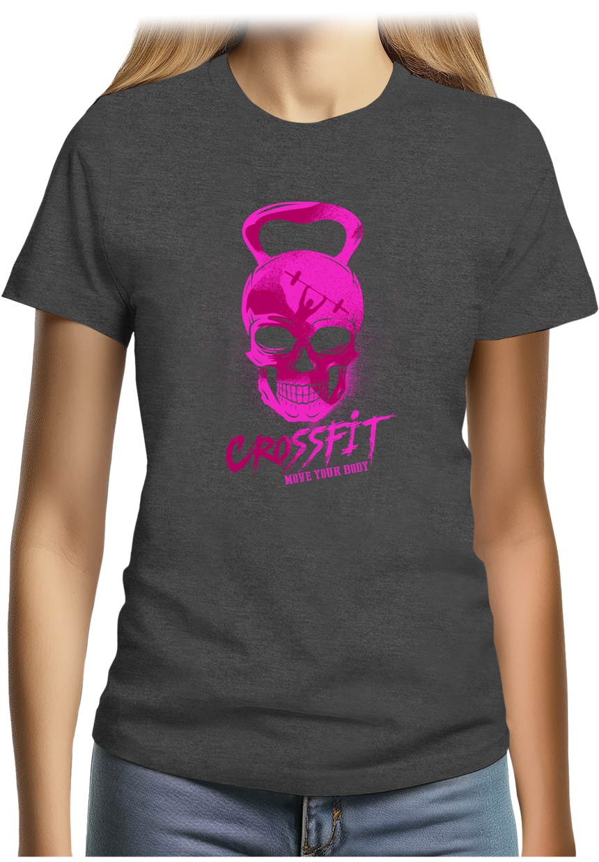 T-Shirt Femme Crossfit poids fluo