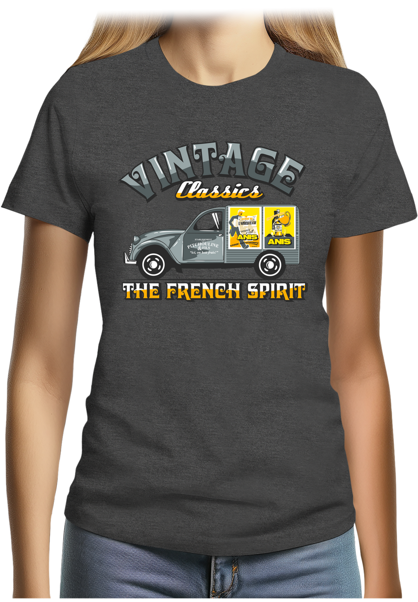 T-Shirt Femme Voiture 2CV french spirit pastis
