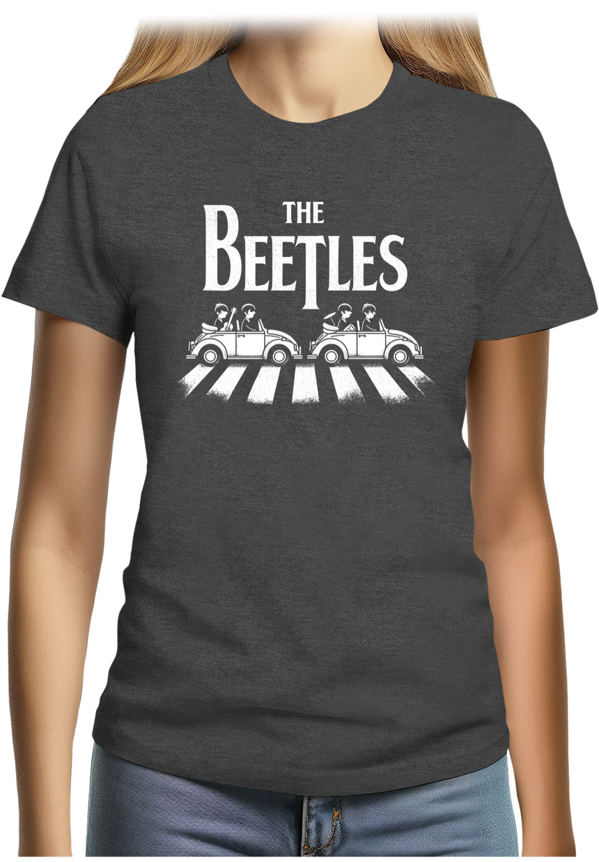 T-Shirt Femme The beetles, voiture coccinelle qui traverse