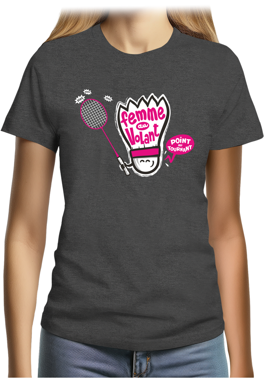 T-Shirt Femme Femme au volant badminton