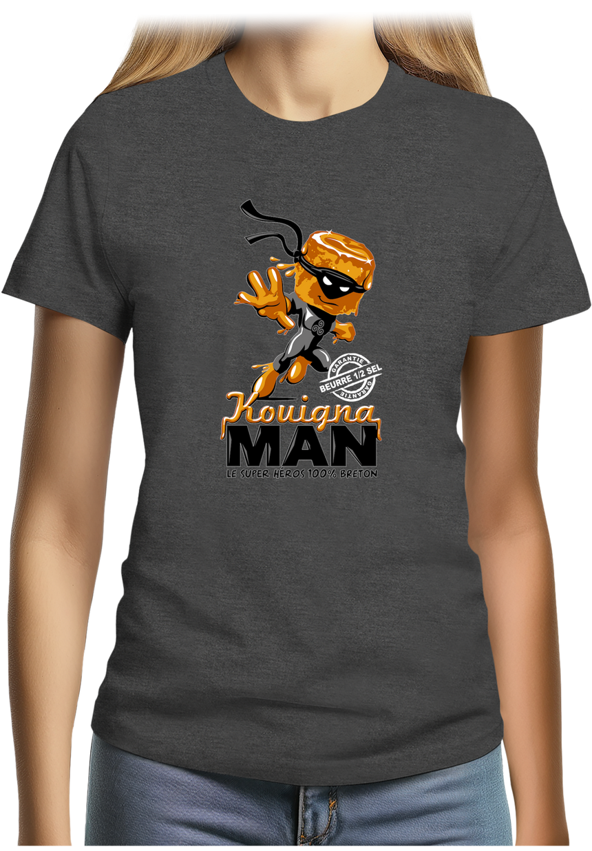 T-Shirt Femme Kouignaman super héros breton