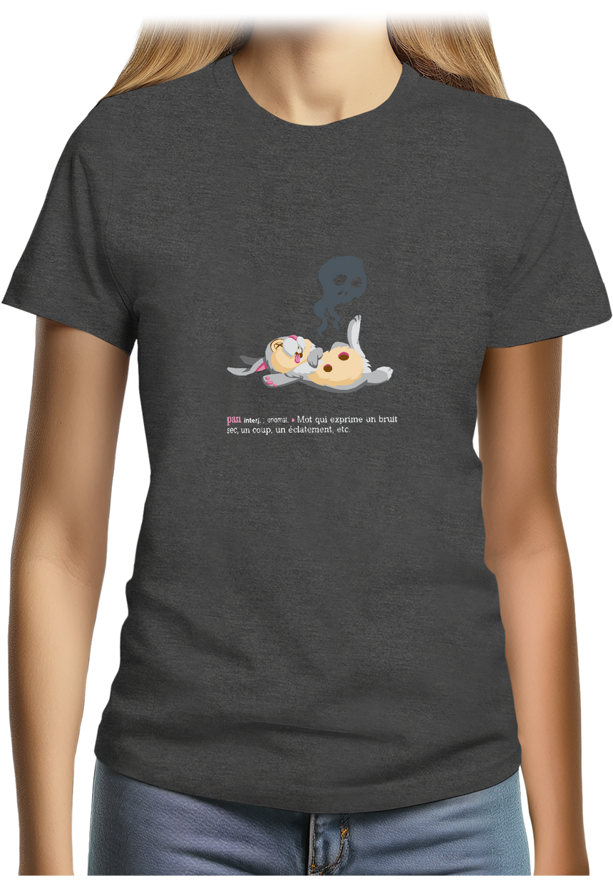 T-Shirt Femme Pan ! Lapin Couché