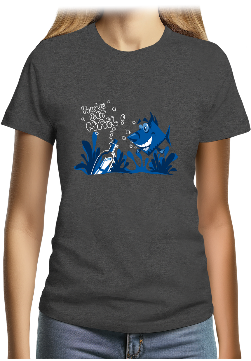 T-Shirt Femme Bouteille à la mer poisson