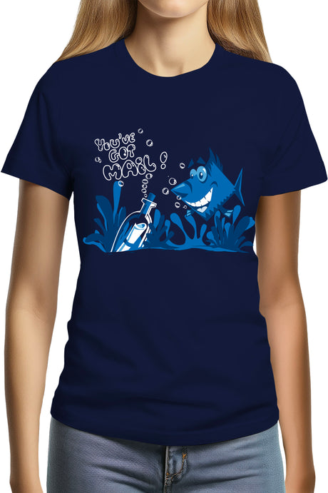 T-Shirt Femme Bouteille à la mer poisson
