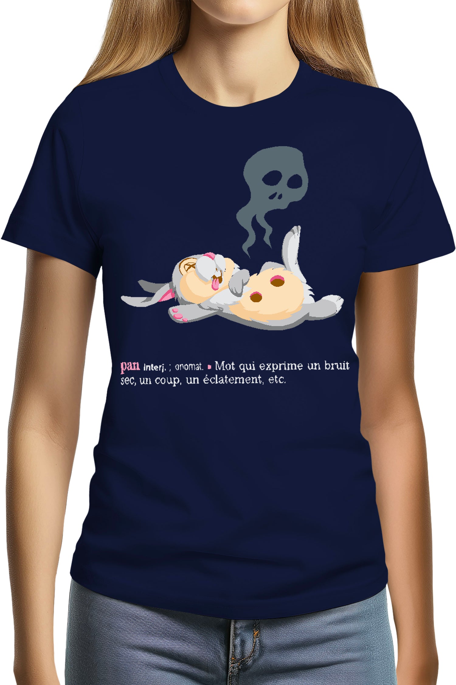 T-Shirt Femme Pan ! Lapin Couche