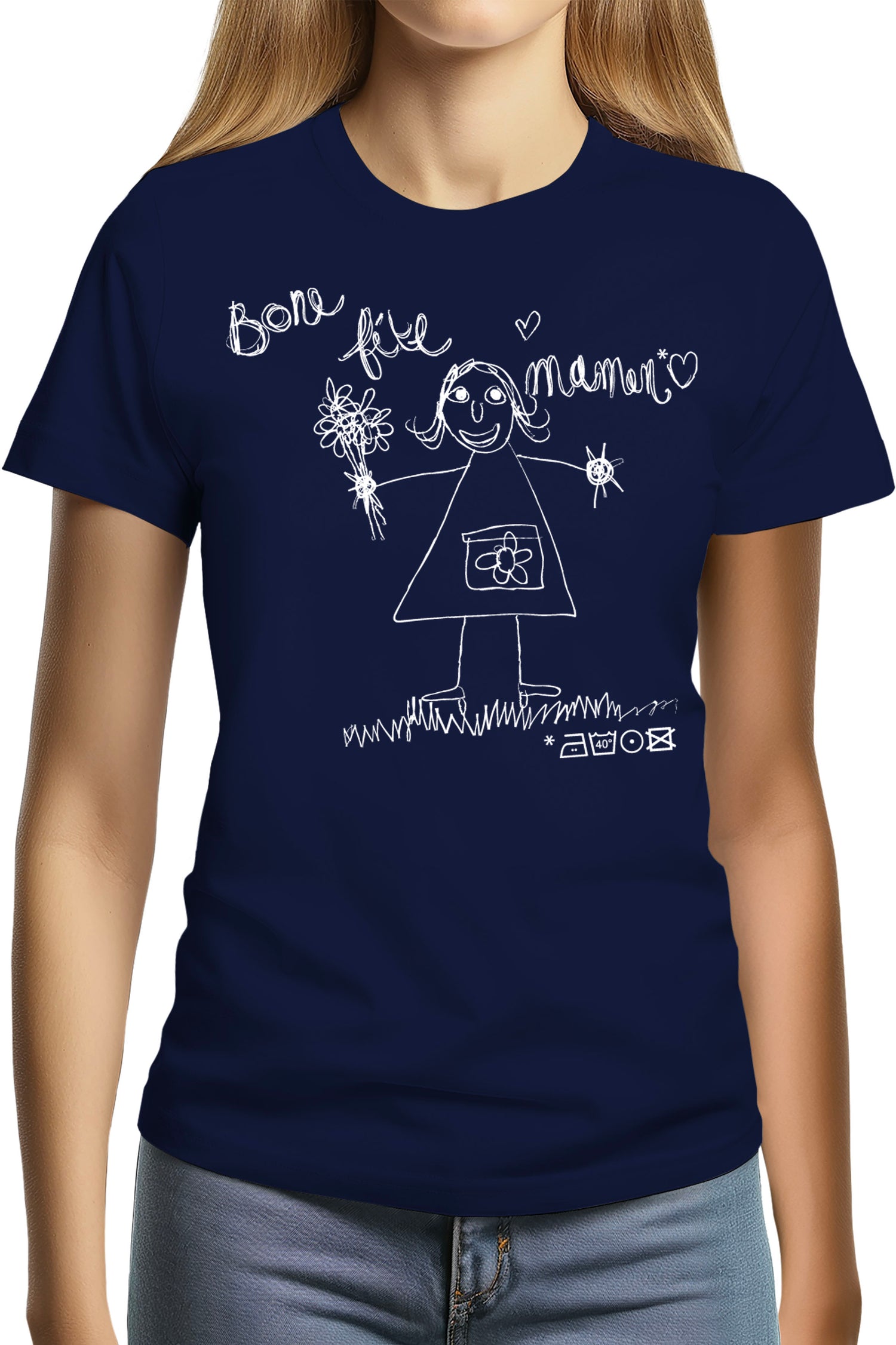 T-Shirt Femme Bone Fête Maman Dessin