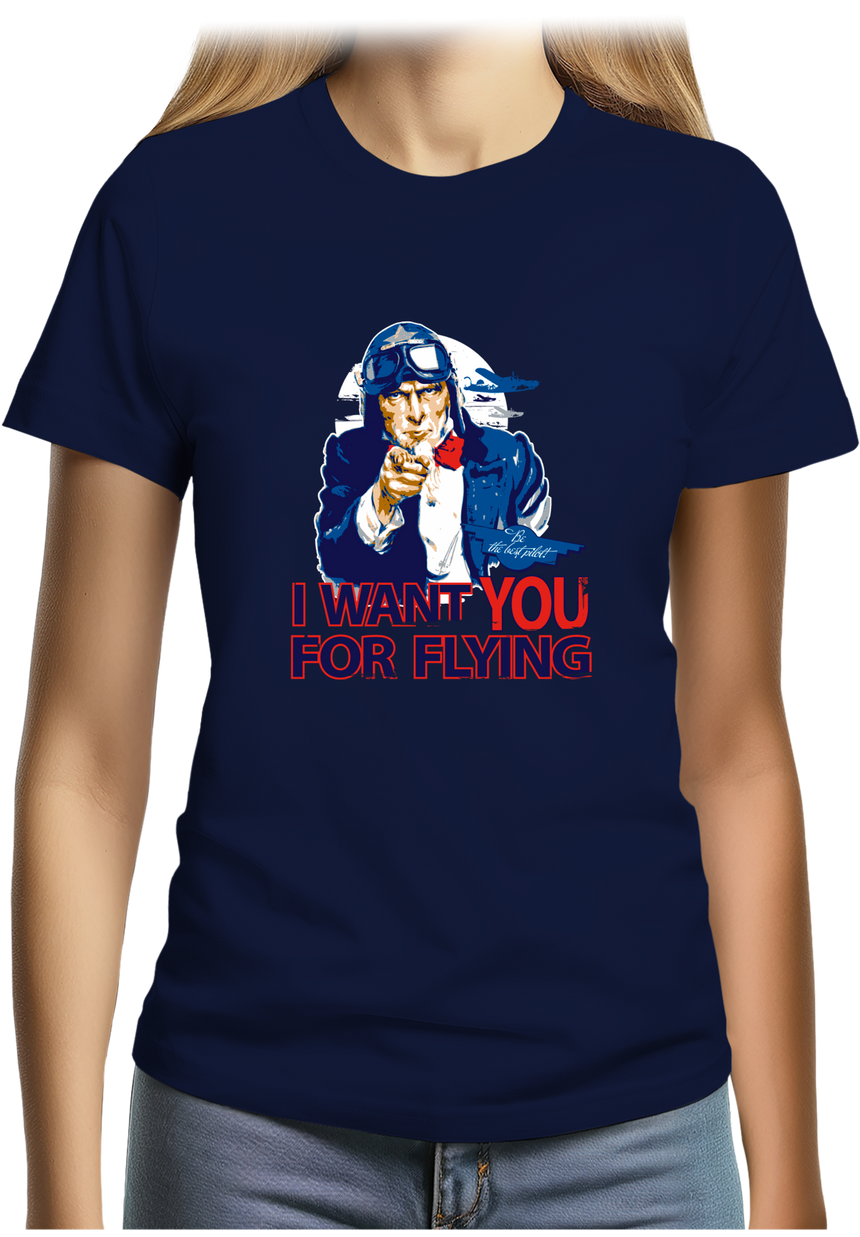 T-Shirt Femme I Want You for flying USA