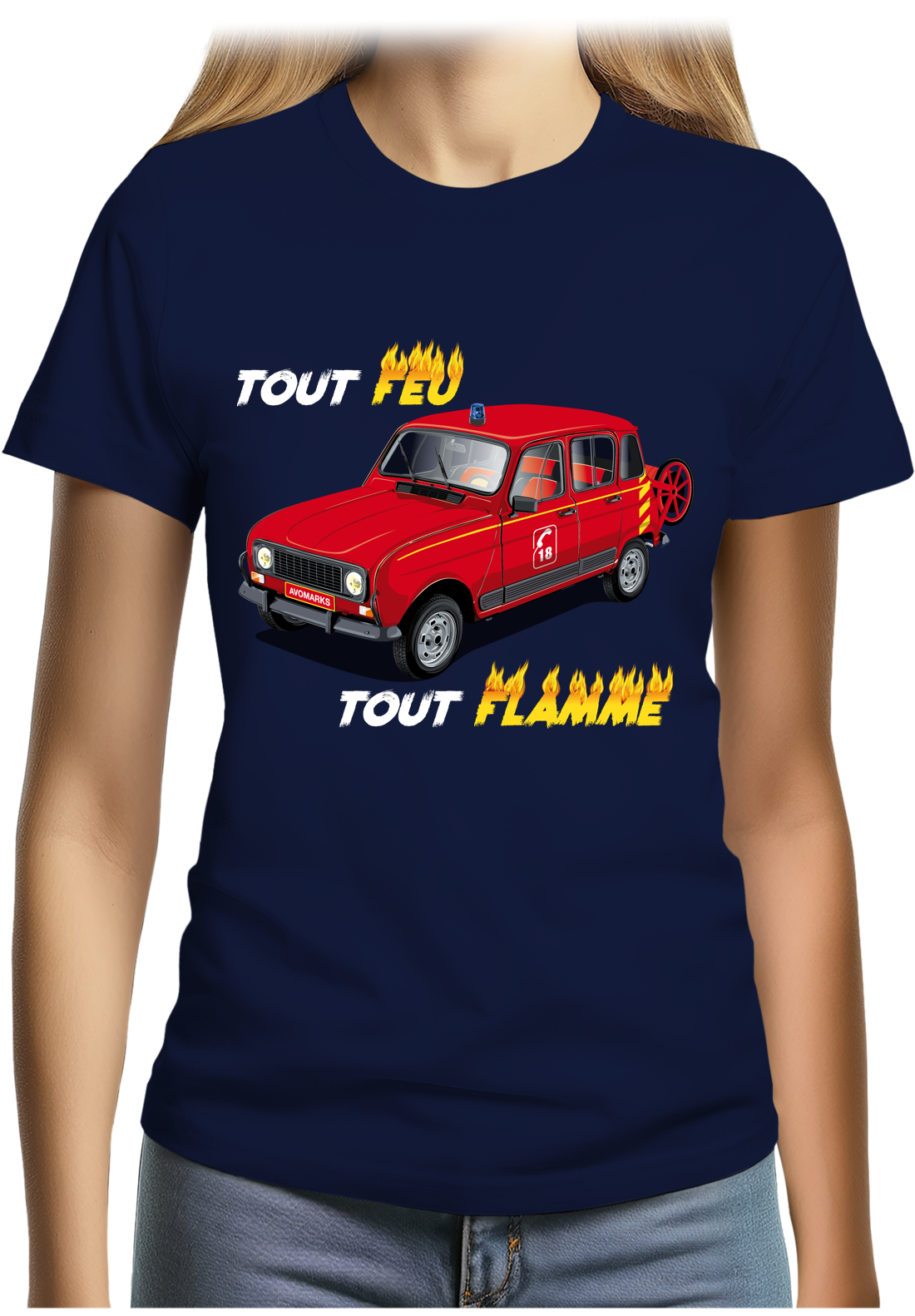 T-Shirt Femme 4L pompier tout feu tout flamme
