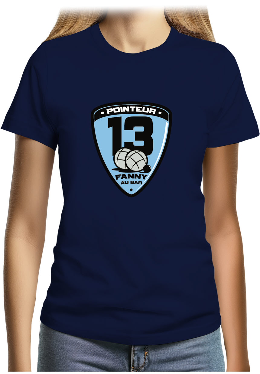 T-Shirt Femme Fanny au bar, Pointeur Pétanque