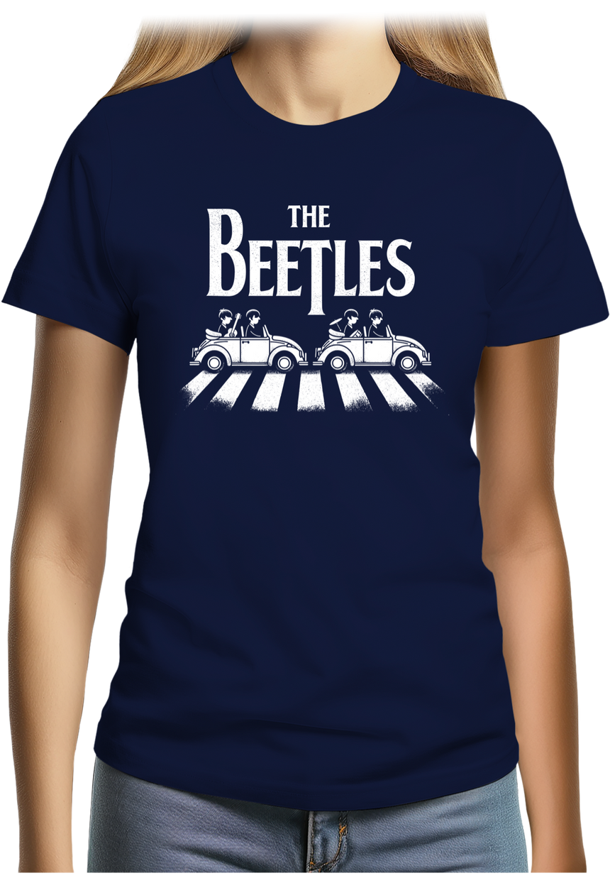 T-Shirt Femme The beetles, voiture coccinelle qui traverse