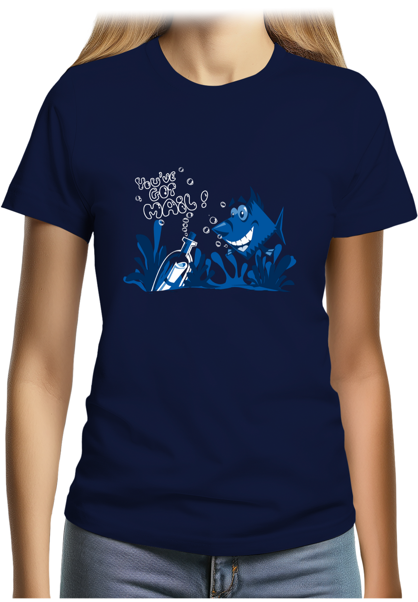T-Shirt Femme Bouteille à la mer poisson