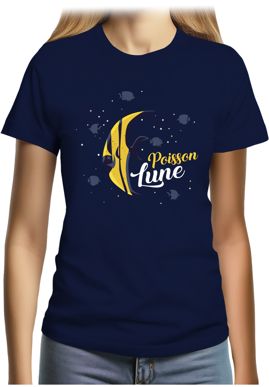 T-Shirt Femme Poisson lune avec strass