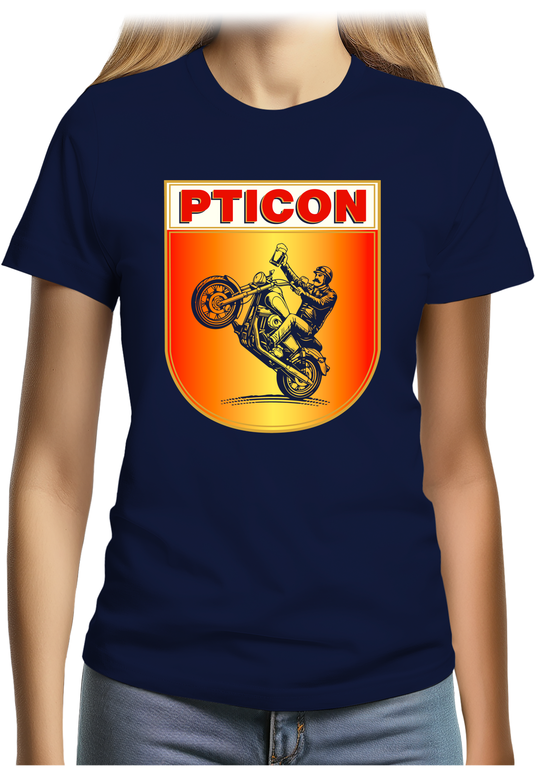 T-Shirt Femme Pticon la bière des motards fou